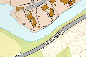 Kartbilde fra WMS-tjeneste av avviket