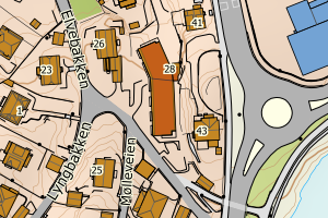 Kartbilde fra WMS-tjeneste av avviket