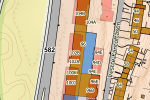 Kartbilde fra WMS-tjeneste av avviket
