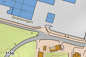 Kartbilde fra WMS-tjeneste av avviket