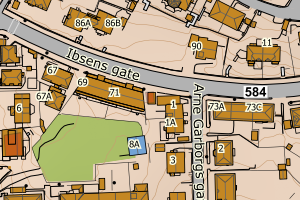 Kartbilde fra WMS-tjeneste av avviket