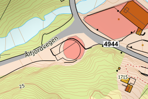 Kartbilde fra WMS-tjeneste av avviket