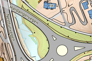 Kartbilde fra WMS-tjeneste av avviket