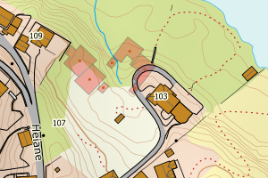 Kartbilde fra WMS-tjeneste av avviket