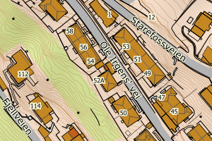 Kartbilde fra WMS-tjeneste av avviket