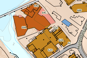 Kartbilde fra WMS-tjeneste av avviket