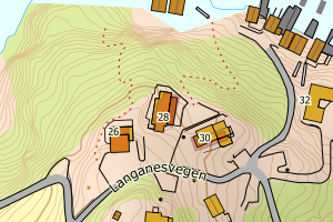 Kartbilde fra WMS-tjeneste av avviket
