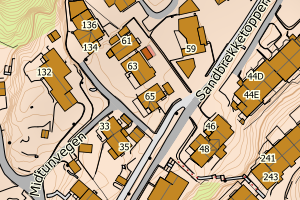 Kartbilde fra WMS-tjeneste av avviket