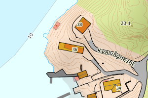 Kartbilde fra WMS-tjeneste av avviket