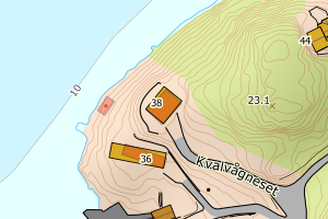 Kartbilde fra WMS-tjeneste av avviket