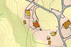 Kartbilde fra WMS-tjeneste av avviket