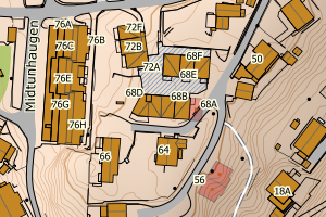Kartbilde fra WMS-tjeneste av avviket