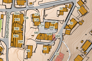 Kartbilde fra WMS-tjeneste av avviket