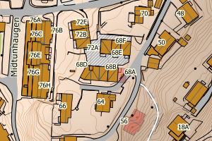 Kartbilde fra WMS-tjeneste av avviket