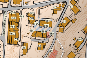 Kartbilde fra WMS-tjeneste av avviket