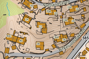 Kartbilde fra WMS-tjeneste av avviket
