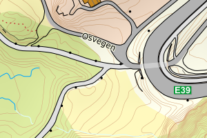 Kartbilde fra WMS-tjeneste av avviket