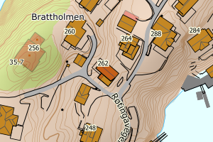 Kartbilde fra WMS-tjeneste av avviket
