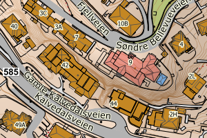 Kartbilde fra WMS-tjeneste av avviket