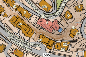 Kartbilde fra WMS-tjeneste av avviket