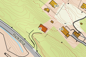 Kartbilde fra WMS-tjeneste av avviket