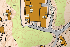Kartbilde fra WMS-tjeneste av avviket