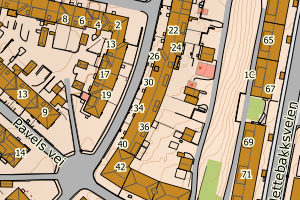 Kartbilde fra WMS-tjeneste av avviket