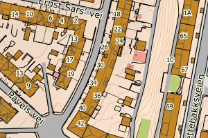 Kartbilde fra WMS-tjeneste av avviket