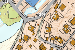 Kartbilde fra WMS-tjeneste av avviket