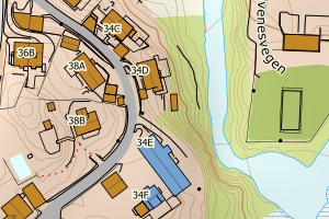 Kartbilde fra WMS-tjeneste av avviket