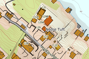 Kartbilde fra WMS-tjeneste av avviket