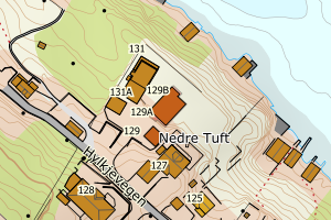 Kartbilde fra WMS-tjeneste av avviket