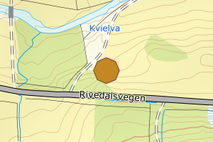 Kartbilde fra WMS-tjeneste av avviket