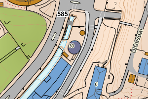 Kartbilde fra WMS-tjeneste av avviket