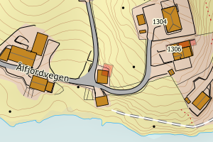 Kartbilde fra WMS-tjeneste av avviket