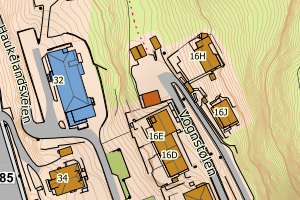 Kartbilde fra WMS-tjeneste av avviket
