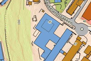 Kartbilde fra WMS-tjeneste av avviket