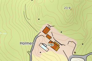 Kartbilde fra WMS-tjeneste av avviket