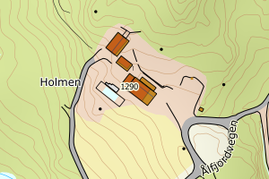 Kartbilde fra WMS-tjeneste av avviket