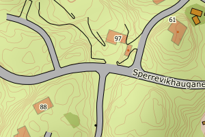 Kartbilde fra WMS-tjeneste av avviket