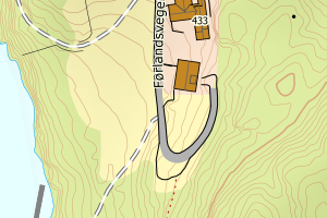 Kartbilde fra WMS-tjeneste av avviket