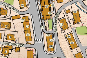 Kartbilde fra WMS-tjeneste av avviket