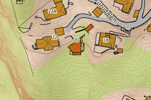 Kartbilde fra WMS-tjeneste av avviket