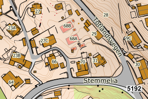 Kartbilde fra WMS-tjeneste av avviket