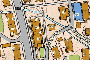 Kartbilde fra WMS-tjeneste av avviket