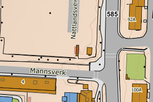 Kartbilde fra WMS-tjeneste av avviket
