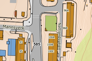 Kartbilde fra WMS-tjeneste av avviket