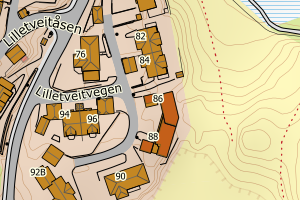 Kartbilde fra WMS-tjeneste av avviket
