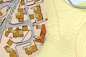 Kartbilde fra WMS-tjeneste av avviket