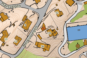 Kartbilde fra WMS-tjeneste av avviket